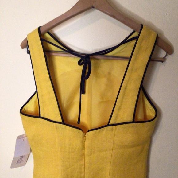 ALTHUSER 100%LINEN DRESS YELLOW NWT - Picture 3 of 6